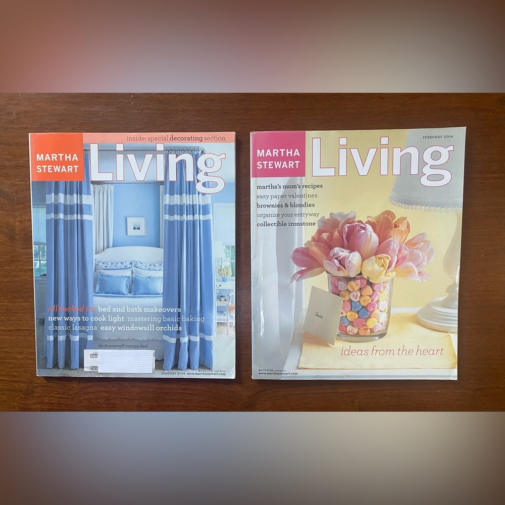 Set of 2 2004 Martha Stewart Living Magazine